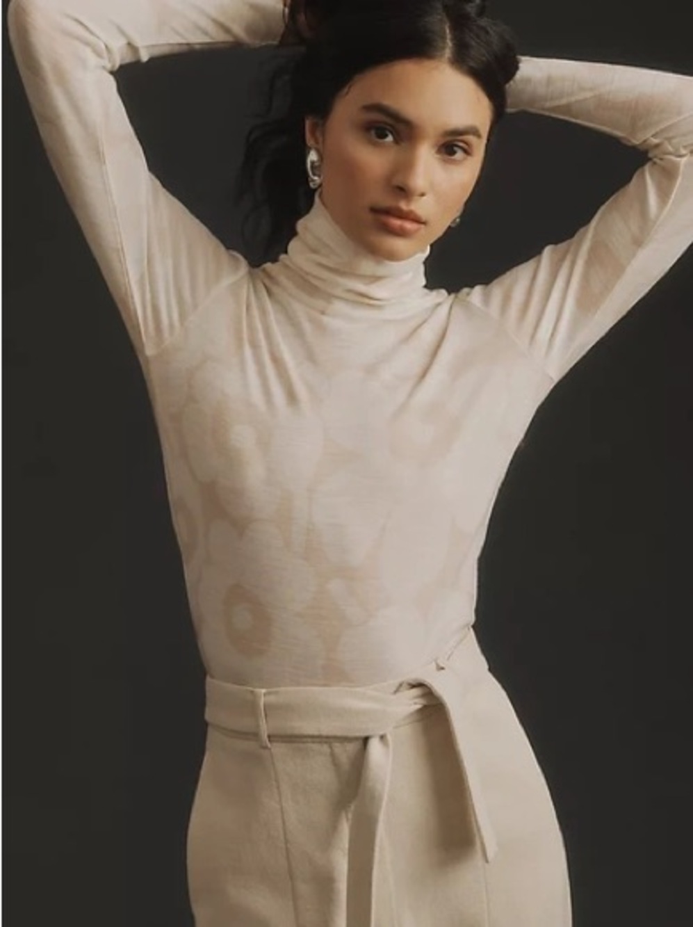 Marimekko Vilina Unikko Floral Wool Turtleneck Top